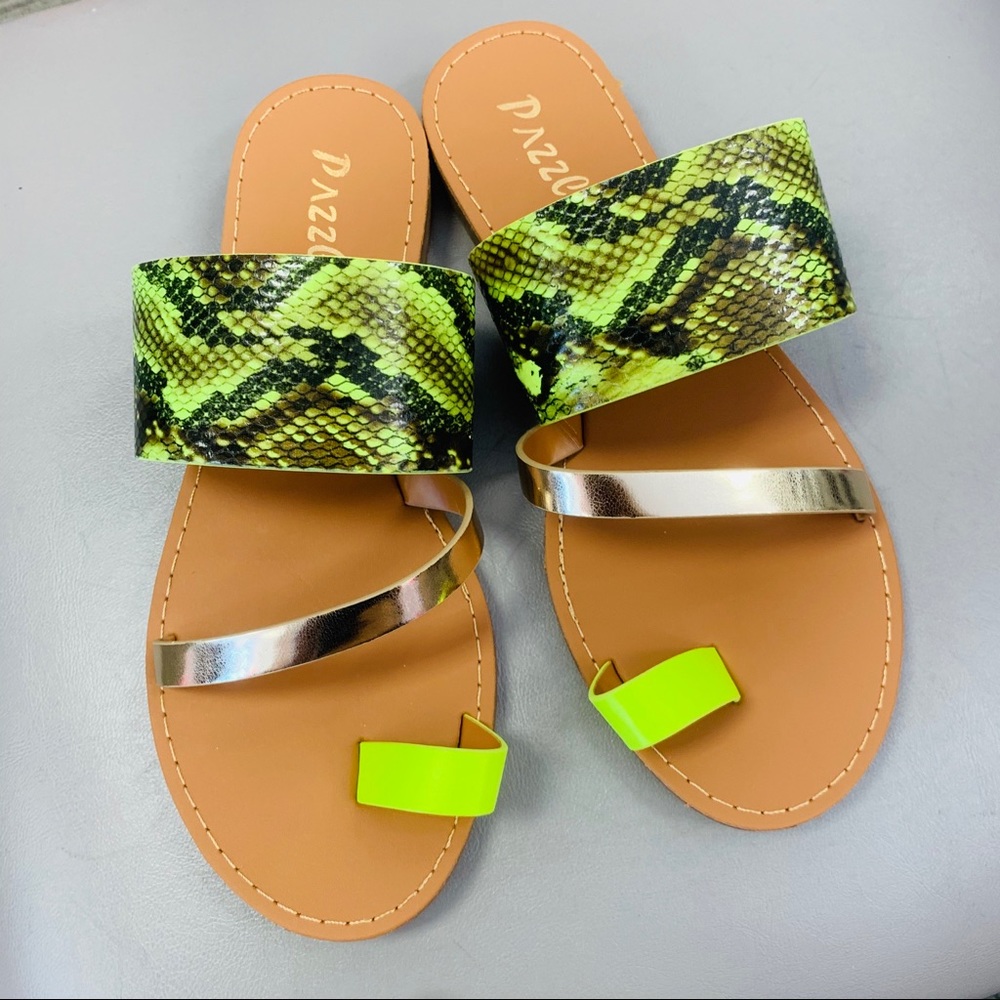Lime snake multi sandal